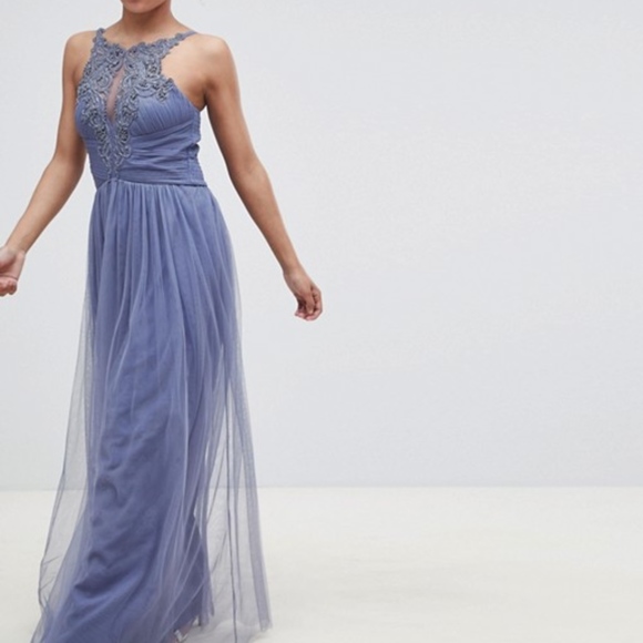 floral applique maxi dress